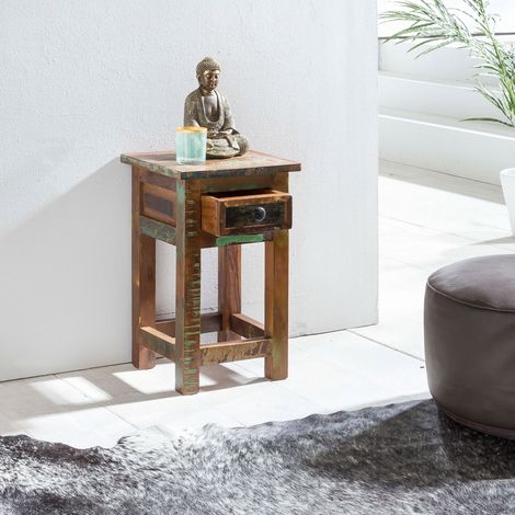 Table d'appoint 30x30x50 cm en manguier recyclé - ORHAN (1/5)