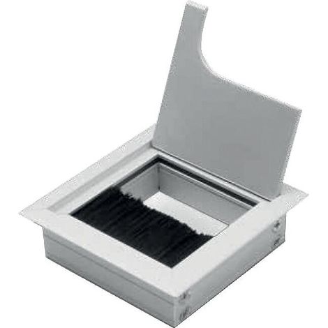 Passe-câble carré 80 x 80 mm finition aluminium - SYNBIOZ (1/3)