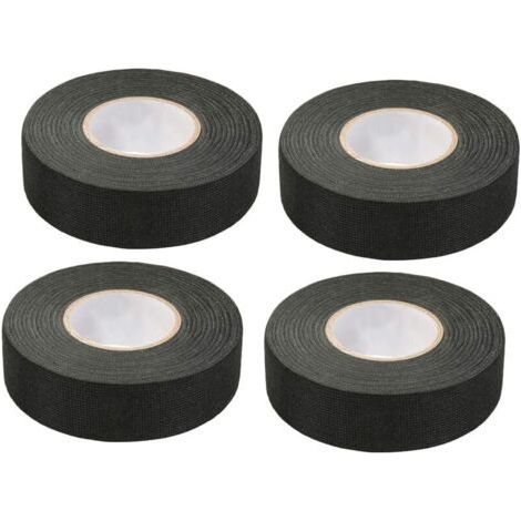 4 Stück schwarzes Auto-Klebeband (1,5 cm x 15 m) – Auto-Gewebeband, Hochtemperatur-Klebeband, strapazierfähiges schwarzes Klebeband, Gewebeband, Auto-Kabelbaumband