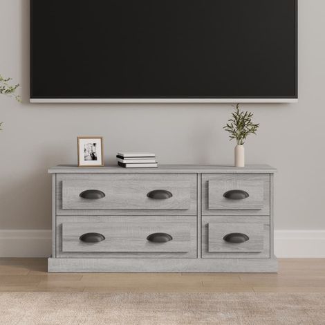 Meuble TV sonoma gris 100x35,5x45 cm bois d'ingénierie (1/5)