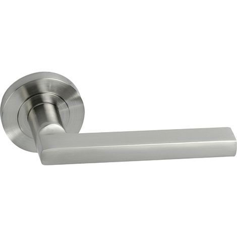 Jeu de manivelles pour portes, nickel satiné "Oryx Roseta Ligne" (1/2)