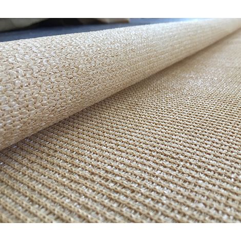 royaluxe - Voile d'ombrage, Hydrofuge, Sable, 3.5 x 3.5 x 3.5 m, Triangulaire