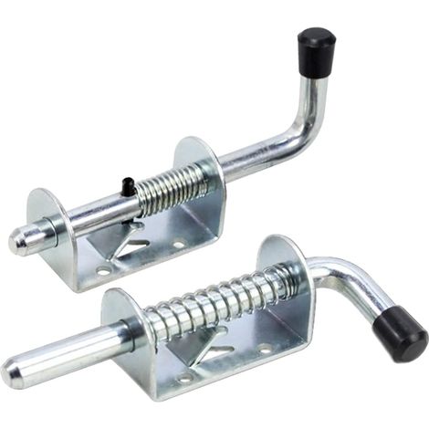 Metal Barrel Bolt with Handle, 2 Pieces Door Bolt Lock, Latches and Door Latches Spring Latch, for Shed Doors, Gates, Garage Floor Locks. (1/5)