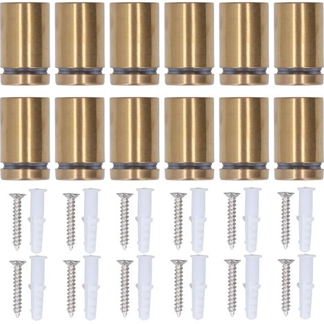12 pièces vis d'entretoise en acier inoxydable 19x30mm Kit de fixation publicitaire pour montage mural (1/5)