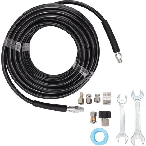 5800Psi Kanalreinigungsset M22 1/4 Zoll Kanalreinigungsdüsen-Set 15M Hochdruckreiniger Kanalreinigungsset für Kanaltoiletten (1/5)