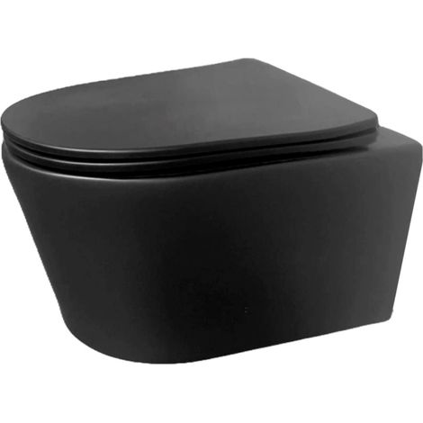Inodoro suspendido Lia negro mate con asiento y tapa Soft-Close – AQUA (1/4)