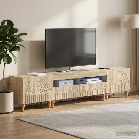 vidaXL 3 Piece LED TV Cabinet Sonoma Oak Engineered Wood (1/5)