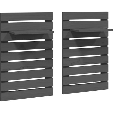 Maison Exclusive - Mensole da Letto a Parete 2 pz Grigio Legno Massello di Pino