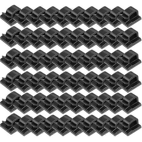 Lot de 60 clips/supports adhésifs améliorés pour éclairage extérieur, couleur noire. (1/5)