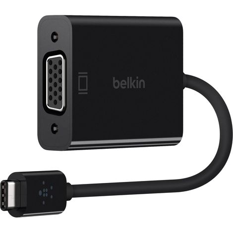 Adaptateur Belkin USB-C vers VGA noir, F2CU037BTBLK (1/3)