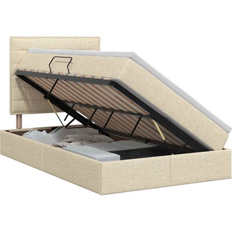 Maison Exclusive - Letto con contenitore e materasso Crema 120 x 200 cm Tessuto (1/5)