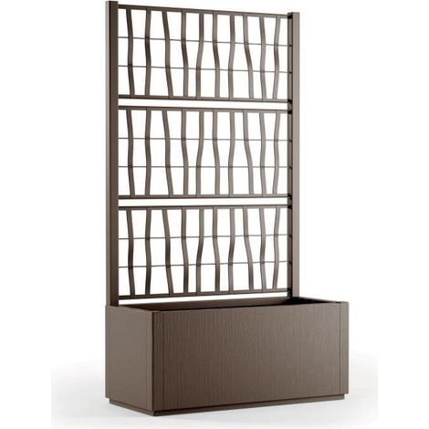 Stefanplast – Bac à fleurs Ethica taupe 80 cm – Plastique durable – Capacité 80 litres – Léger 6,26 kg pour jardinage extérieur