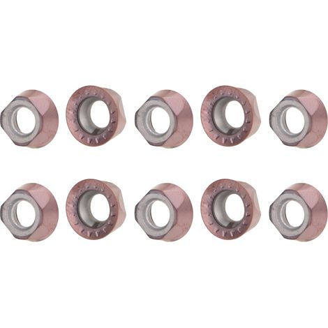 Ensemble de 10 plaquettes rondes en carbure, adaptées au travail du bois et à l'usinage du bronze sur tour CNC DIY, revêtues de carbure (modèle : RPMT10T3MOE-JS). (1/5)