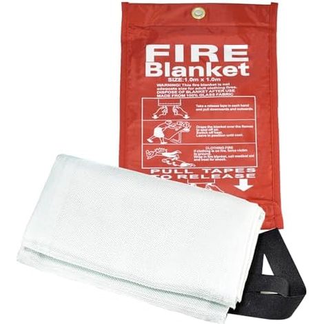 Couverture Anti-Feu 1m x - Protection Incendie Maison/Cuisine/Voiture Ignifuge Norme EN 1869 Pour Cheminée, Camping & BBQ (1/5)