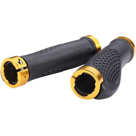 1 Paire Poignées Vélo Anti-dérapantes VTT Route Verrouillage Guidon Jaune (1/3)