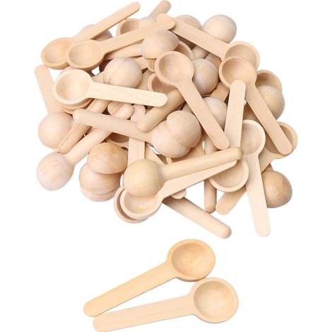 Cuchara De Madera - 7,6 Cm - Para Especias Condimentos Té Miel Sal Azúcar Harina - Cocina Casera Pastelería - 50 Unidades (1/5)