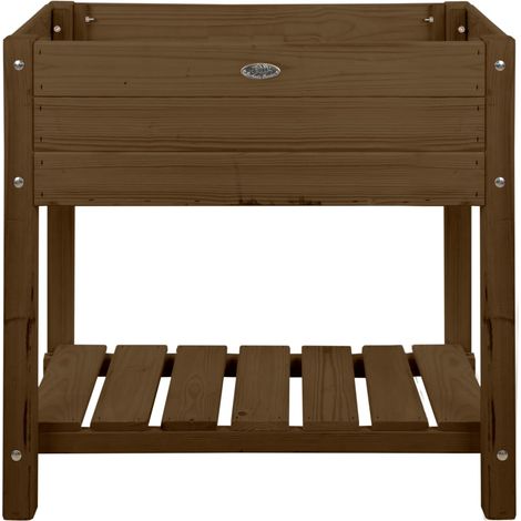 Esschert Design Hochbeet Braun mit Ablage 78,8 cm breit 65 l Volumen - FSC® Holz (1/2)