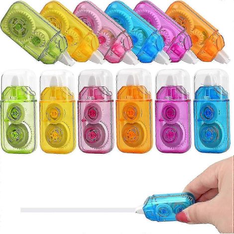 Ruban correcteur Rainbow - Lot de 12 pièces, ruban correcteur blanc de 4 m x 5 mm, pour enfants et étudiants. (1/5)