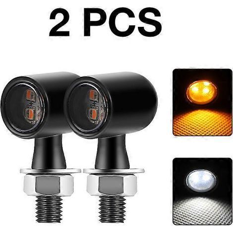 Mini feux clignotants LED 8 mm pour moto, feu stop, feu de jour, clignotant, lampe de signalisation pour Cafe Racer Bobber