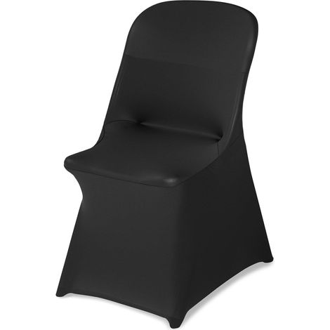 Lot de 30 housses de chaise noires en polyester et élasthanne, extensibles, pour mariages, fêtes, banquets et autres réceptions. Convient aux chaises mesurant jusqu'à 46 x 50 x 86 cm (18,11 x 19,69 x (1/5)