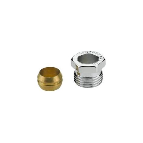 Raccord chromé à compression mâle 1/2" (15/21) - cuivre Ø14