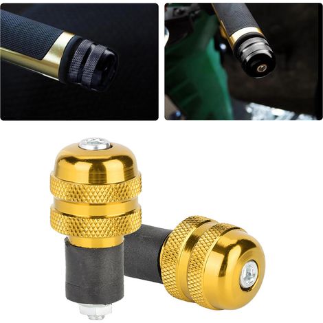 22-mm-Motorradlenkergriffe, vergoldete Lenkerendkappen, Ersatzteile für Motorradlenker, 2-teiliges Set (1/5)