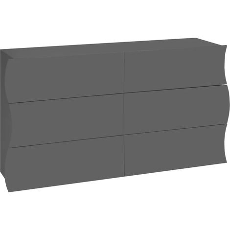 Cassettiera Madia 6 Cassetti 150 cm Legno Antracite Opaco Report (1/4)