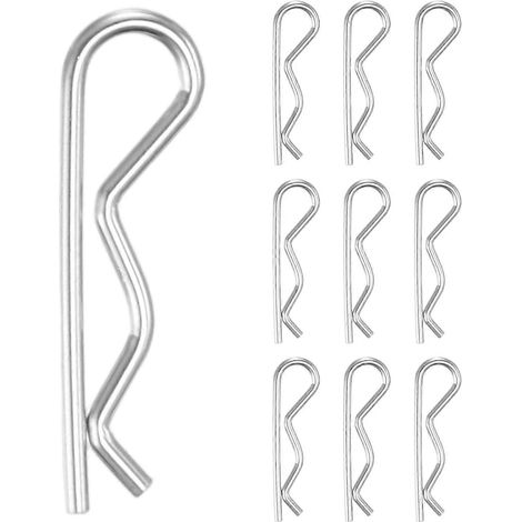Goupilles d'attelage M25x60mm acier inoxydable 304 + clips R + goupilles fendues, pour tracteur tondeuse, camion, réparation moteur - lot de 2 (1/5)