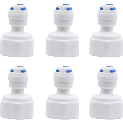 CCYKXALot de 6 connecteurs rapides pour filtres à eau et systèmes RO 1/4 OD femelle (1/5)