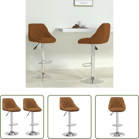 vidaXL Taburete de cocina 2 unidades de terciopelo marrón (1/5)