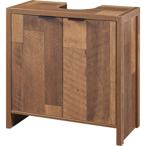 Meuble sous lavabo salle de bain rangement design 60 x 60 x 30 cm panneau de particules marron