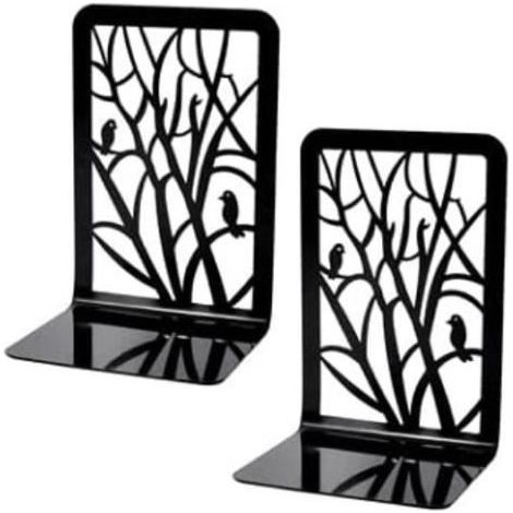 Serre-livres - Métal - Arbre décoratif - 17,5 x 12 x 9 cm - 1 paire - Robuste et durable (1/4)