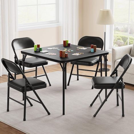 Lot de 5 table et chaises pliantes avec cadre métallique (1/5)
