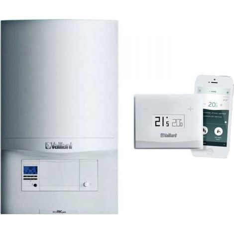 Caldaia a Gas Vaillant a Condensazione EcoTec Pro VMW 236/5-3+ con Vsmart Wi-Fi 0020256400 Metano o Gpl Completo di Kit Scarico Fumi Kit Fumi Sdoppiato,Metano/Gpl