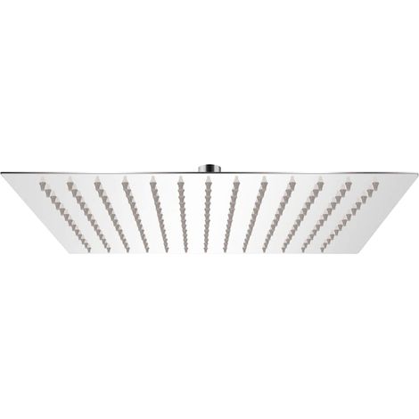 vidaXL Cabezal de ducha cuadrado efecto lluvia acero inoxidable 25x25 (1/4)
