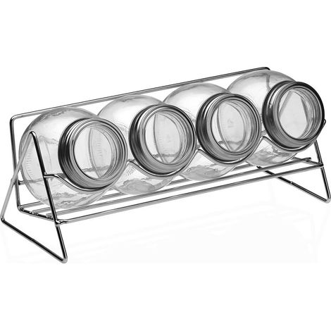 VERSA especiero 4 botes &43 soporte , Botes especieros &43 soporteMarca VersaJuego de 4 botes especieros con soporteMaterial: Cristal y soporte metalicoApto para uso al (1/3)