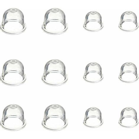 12 Pcs Pompe d'ampoule d'amorce Blanche 19 mm et 22 mm Tasse d'huile de Carburateur Transparente pour Tondeuse, Machine de haie, Scie à Essence, Ampoule d'amorce de Carburant de Ventilateur,DOLASO (1/5)