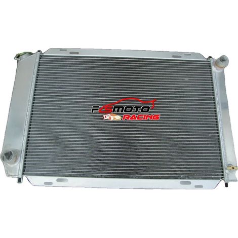 Radiador de aluminio, dimensiones del núcleo 18"x24.5"x2", dimensiones totales 19.25"x29.25", tamaño de entrada superior 1.25", tamaño de salida inferior 1.5", compatible con FORD MUSTANG 1979-1993 (1/5)