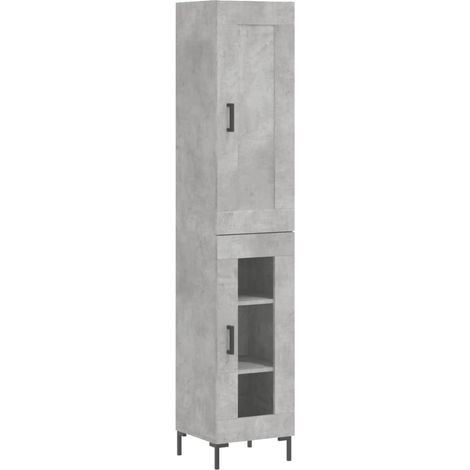 Credenza buffet cassettiera mobile contenitore organizer cucina soggiorno soggiorno alto 34,5 x 34 x 180 cm derivati del legno grigio 020034394