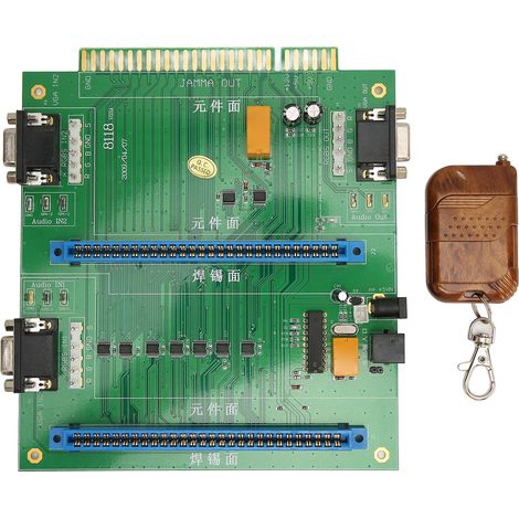 Carte mère JAMMA 2 emplacements, facile à installer, commutateur 2 en 1 avec télécommande pour jeux d'arcade (1/5)