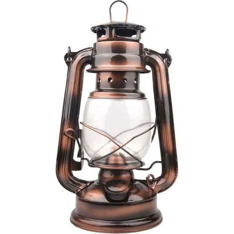 LED Camping Lantern - Retro Design - Dimmable - 4 AA Battery Operated - 24.5cm - Warm White, One Piece, (1/5)
