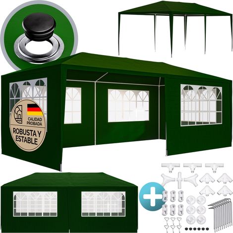 Casaria Pabellón Rimini Cenador 3x6m Carpa Plegable 18m² Protección UV 50 Resistente al Agua 6 Paredes Jardín Patio Eventos Verde (Protección UV) (1/8)
