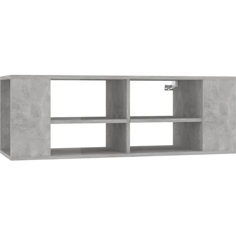 Mueble de TV mural con 2 compartimentos de almacenamiento 102 x 35 x 35 cm madera de ingeniería gris hormigón 020047865 (1/5)