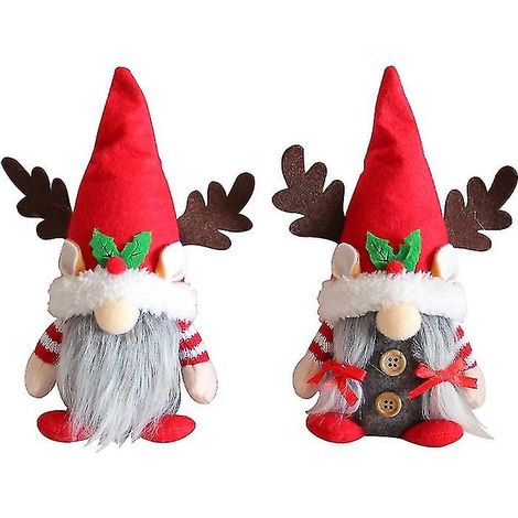Lot de 2 lutins de Noël de qualité supérieure, taille M, pour décorations, figurines alpines pour décorations hivernales, Nic (1/5)