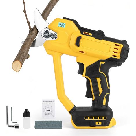 Akku-Elektro-Astschere, kompatibel mit Dewalt 18V/21V, akkubetriebene Astschere, elektrischer Astschneider, max. Schnittdurchmesser 30 mm, für Gartenarbeit, Äste, Hecken (Akku nicht im Lieferumfang en (1/4)