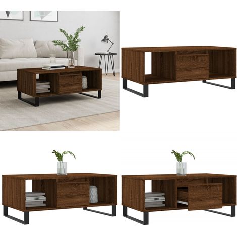 Couchtisch Braun Eichen-Optik 90x50x36,5 cm Holzwerkstoff - Couchtisch - Wohnzimmerstil - Eiche Optik - Holzmöbel - Stauraum - Home & Living (1/5)