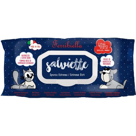 Salviette Sporco Estremo agisce in profondità e neutralizza gli odori per cani e gatti: Set 6 pezzi