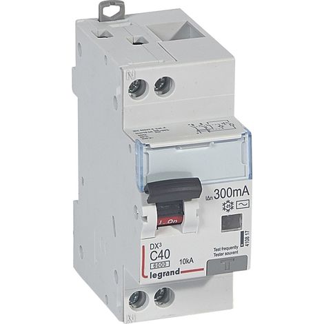 Legrand – Disjoncteur différentiel monobloc 40A 230V type AC 300mA – Arrivée haute et départ bas à vis – Courbe C – Protection des installations
