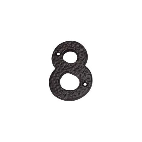 NUMERO CIVICO 8 IN FERRO NERO OPACO