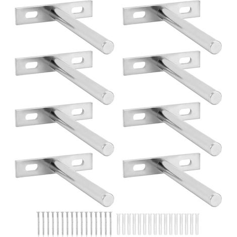 XEPHO 8 Pièces Fixation Étagères Murale Invisible - 100mm - Supports Étagères Flottante en Fer Solide (1/4)